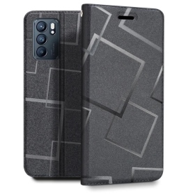黑 紅米Note7  水立方隱扣側掀皮套