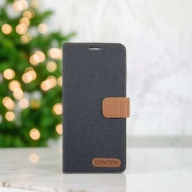 黑 OPPO Reno15ProMax(CPH2811)亞麻雙色側掀套