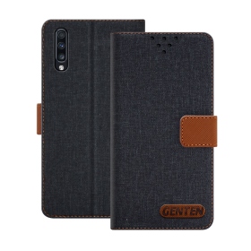 黑Realme Note50 4G亞麻雙色側掀套