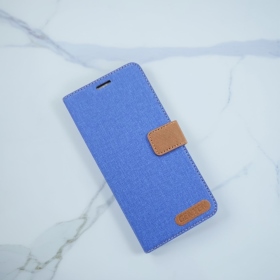 藍 SONY XPERIA 10 VIII (8) 亞麻雙色側掀套