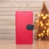 紅 Samsung A9 2018(A920)十字紋側掀皮套