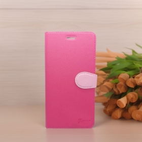 桃 Realme6 十字紋側掀皮套