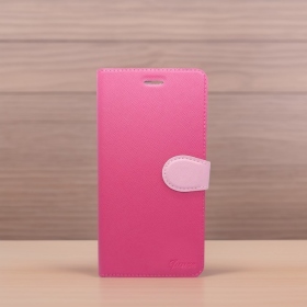 桃 VIVO V60Lite十字紋側掀皮套