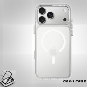 銀 惡魔殼標準版(磁吸版透明)+相機支架斜面款iPhone17Pro