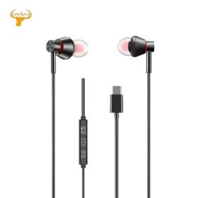 黑-牛角EC02全兼容 TYPEC入耳式立體聲耳機-BSMI認證