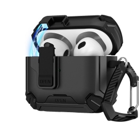 黑-AirPods Pro.AirPods Pro2磁吸卡扣耳機保護殼