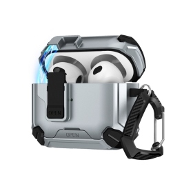 灰-AirPods Pro.AirPods Pro2磁吸卡扣耳機保護殼