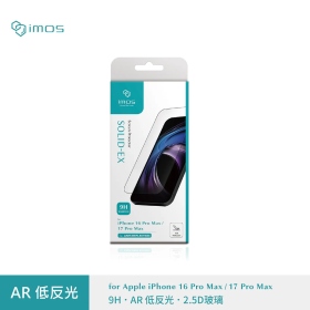 IMOS  iPhone17ProMax.iPhone16ProMax AR低反光玻璃貼 (2.5D黑邊)