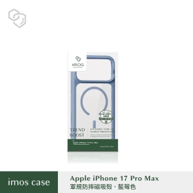 藍-IMOS iPhone17ProMax磁吸軍規防震保護殼