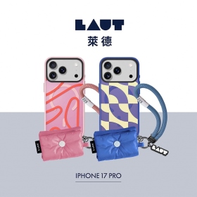 藍/米白 LAUT 萊德 iPhone17Pro磁吸背板可拆日系保護殼 (支援MagSafe 手機殼)
