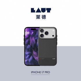 黑 LAUT 萊德 iPhone17Pro磁吸鏡頭支架極薄纖維保護殼 (支援MagSafe 手機殼)