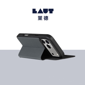 LAUT 萊德 iPhone17ProMax磁吸可拆翻蓋式保護殼-黑色 (支援MagSafe 手機殼)