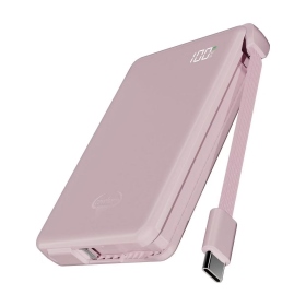 粉-Cowhorn 牛角C04-可拆線數顯快充行動電源(10000mAh)