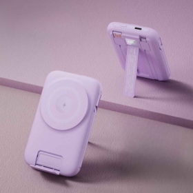 紫-ONAIR全功能自帶線磁吸無線行動電源-K1(10000mAh)(3C認證)