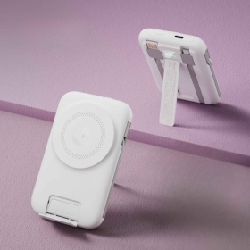 白-ONAIR全功能自帶線磁吸無線行動電源-K1(10000mAh)(3C認證)