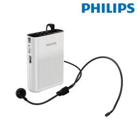 白 PHILIPS 隨身無線藍牙教學擴音機-SBM206