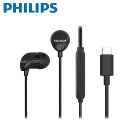 黑 PHILIPS 完美氣密高音質入耳式Type C耳機附麥克風-TAE2146