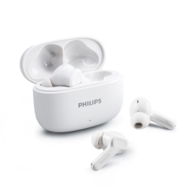 白 飛利浦PHILIPS 強力低音入耳式無線藍牙耳機-TAT1109