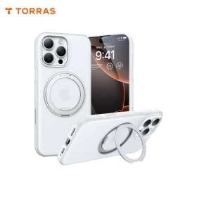 透 圖拉斯TORRAS-Ostand R Fitness MagSafe 相容旋轉支架防摔手機殼 iPhone16Pro
