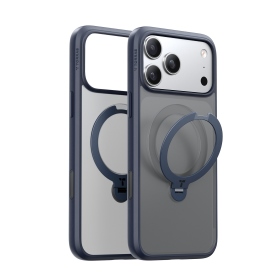 黑 圖拉斯TORRAS Ostand Spin Magnetic 相機按鍵旋轉支架防摔手機殼iPhone17Pro