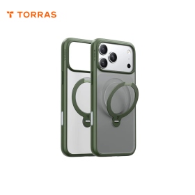 杉木綠 圖拉斯TORRAS Ostand Spin Magnetic 相機按鍵旋轉支架防摔手機殼iPhone17Pro
