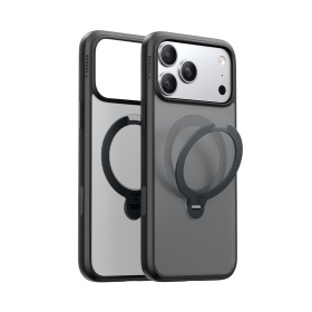 黑 圖拉斯TORRAS Ostand Spin Magnetic 相機按鍵旋轉支架防摔手機殼iPhone17ProMax
