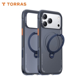 藍 圖拉斯TORRAS Ostand Spin Air Magnetic 相機按鍵旋轉支架氣囊防摔手機殼 iPhone17ProMax