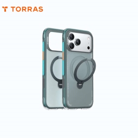 湖光綠 圖拉斯TORRAS Ostand Spin Air Magnetic 相機按鍵旋轉支架氣囊防摔手機殼 iPhone17ProMax