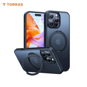 黑 IPhone 16 PRO MAX 圖拉斯Ostand SpinFusion MagSafe旋轉磁吸支架殼