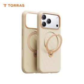 暖陽杏 圖拉斯TORRAS Ostand Spin Silicone Magnetic 相機按鍵旋轉支架矽膠防摔手機殼 iPhone17Pro