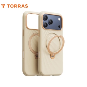 暖陽杏 圖拉斯TORRAS Ostand Spin Silicone Magnetic 相機按鍵旋轉支架矽膠防摔手機殼 iPhone17ProMax