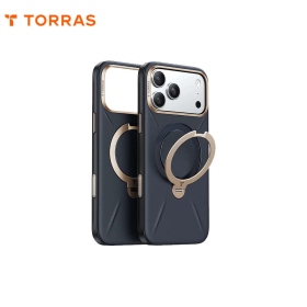 沈靜藍 圖拉斯TORRASOstand Spin VegSkin Magnetic 相機按鍵旋轉支架皮革防摔手機殼 iPhone17Pro