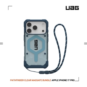 透明(藍圈)附手腕掛繩-UAG-磁吸經典款保護殼 iPhone 17Pro