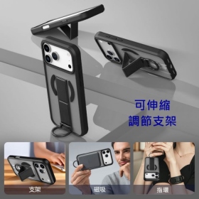 黑 ZENOS 指立扣環磁吸支架殼 iPhone17ProMax